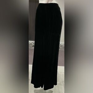Nina K Vintage 90s Black Velvet High Waist Wide Leg Pants